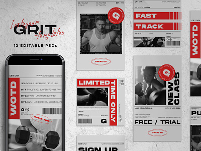 GRIT - Gym and Fitness Social Media Templates