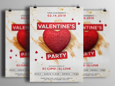 Valentine's Party Flyer advertisement club club flyer club flyers flyer flyer design flyer template heart party flyer photoshop poster poster design red heart template valentine valentine day valentine day party valentine flyer valentine party