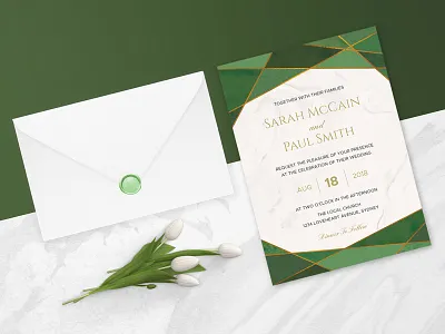 Green Emerald Wedding Invitation card design elegant elegant design emerald green invitation card invitation design invitation template photoshop postcard template wedding wedding card wedding invitation wedding invites wedding suite wedding template