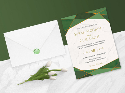 Green Emerald Wedding Invitation