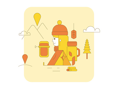 Campa - Landing Page Illustration colorful design illustration orange stroke website