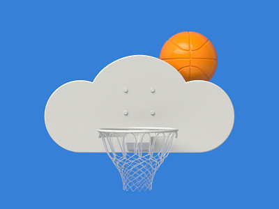 Mostly Cloudy But Sunny ☁🏀 3d basketball c4d design illustration render