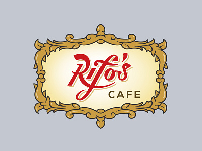 Rifos Cafe calligraphy lettering oldschool ornament signwriting traditional typography vintage