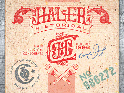 HALER lettering monogram oldschool retro signwriting type typography vintage