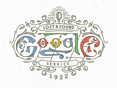 Google in the early 1900's. google lettering traditional type typography