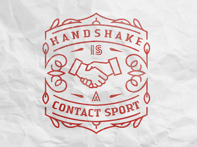 "Handshake Is A Contact Sport" illustration ornament type typography