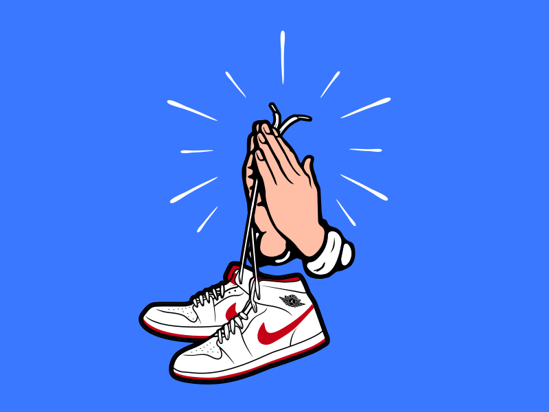 "Dear Lord, Save My Jordans" illustration jordan nike pray retro1 sneakers