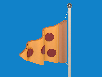 The Flag of PEPPERONIA 3d c4d corona design flag illustration pizza