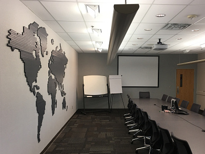 World Map Boardroom Installation