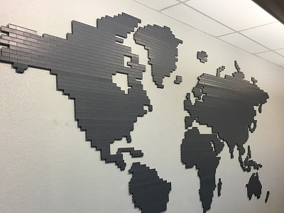 World Map Installation branding design global maps