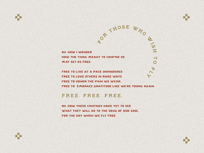 For Those Who Wish To Fly gold graphic orange poem type typeface