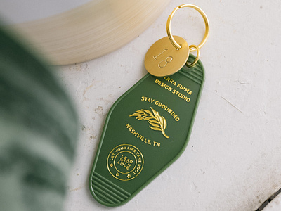 Hotel Keychain gold green grounded keychain leaf love nashville number product productdesign tag tennessee