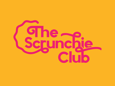 The Scrunchie Club Logo 90s branding design fun funky gold icon logo logo design logodesign logotype nashville pattern pink