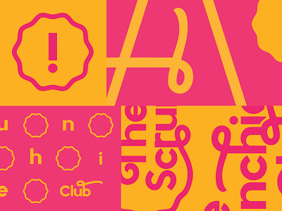 The Scrunchie Club Pattern Quilt branding color design gold icon logo logo design nashville pattern pink
