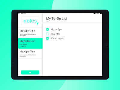 Notes app app apple interface ipad notes to do ui ux