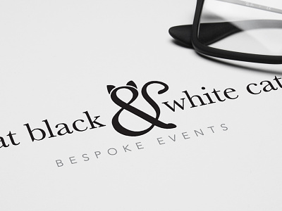 That Black & White Cat Logo cat events logo wedding