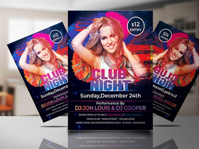 Flyer Design club party dj party event flyer fashion girls night ladies night night party nightclub party flyer