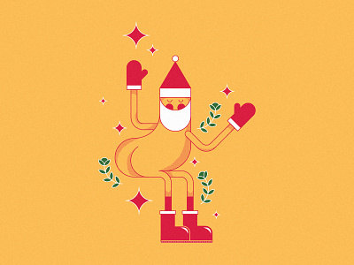 Santa Vibing christmas funky illustration santaclaus
