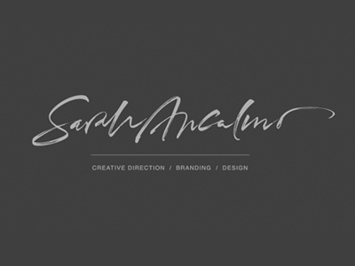 Sarah Ancalmo — Signature logo brand branding brush caligraphy brush calligraphy hand writing lettering logo logotype power writing script logo signature signature logo