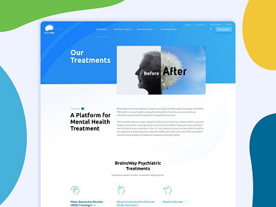 BrainsWay - Treatments Overview branding clean design flat graphic design icon identity illustration logo ui website design website redesign