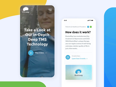BrainsWay - Mobile branding clean design flat graphic design icon identity illustration logo mobile design ui website design website redesign