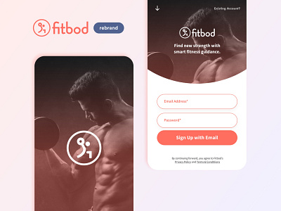 Fitbod - Rebrand app app design branding clean design flat graphic design icon identity illustration logo mobile mobile design mobile graphics ui