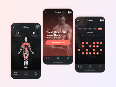 Fitbod - Main app app design branding clean design fitness fitness app flat graphic design icon identity illustration logo mobile mobile design ui