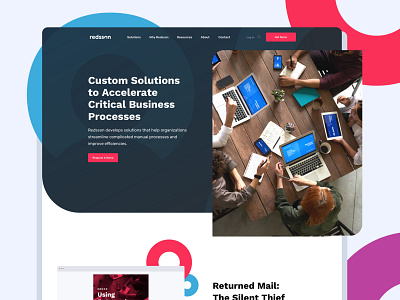 Redsson - Homepage branding clean design flat graphic design icon identity illustration software ui ux website website design website redesign