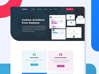 Redsson - Solutions (overview) branding clean design flat graphic design icon identity illustration logo software ui ux website website design website redesign