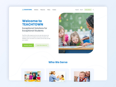 TeachTown - Homepage branding clean design flat graphic design identity illustration logo ui vector website design website redesign