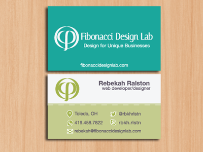 Fibonacci Design Lab Business Cards abobe illustrator business cards design print material