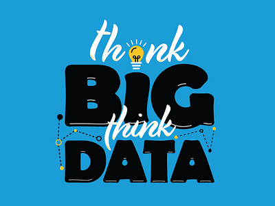 Think Big Think Data branding color data design icon illustration type art typography