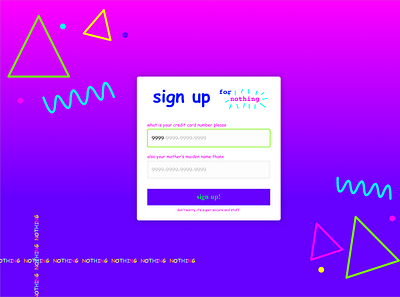 Daily UI Day 1: Super Sketchy Sign Up Page 90s dailyui day001 myspace signup page ui