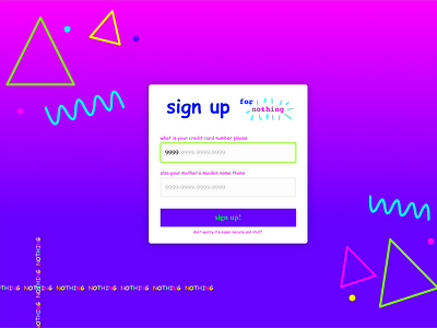 Daily UI Day 1: Super Sketchy Sign Up Page
