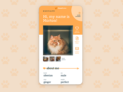 Daily UI Day 6: User Profile android app app design apple art cat cats dailyui day006 design dog font awesome ios mobile mobile browser pet profile profiles ui user profile