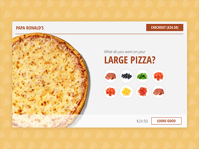 Daily UI Day 12: eCommerce app app design dailyui day012 day12 design ecommerce food menu pizza pizza menu restaurant shopping shopping app shopping bag shopping cart website