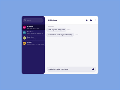 Daily UI Day 13: Messaging App