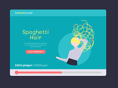 Daily UI Day 32: Crowdfunding Campaign app design art beauty branding crowdfund crowdfunding crowdfunding campaign dailyui day032 design figma hair illustration kickstarter lady online retail shopping ui website