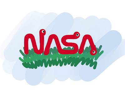 NASA Worm as a Worm apple art branding icon illustration logo mobile nasa procreate procreateapp space vector worm