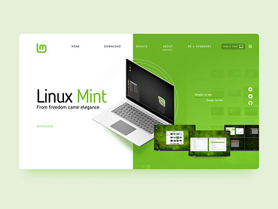 Linux Mint - Concept Site linux mint os ui ux web