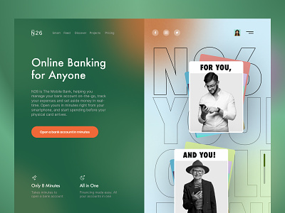 N26 - Mobile Banking - Rebranding & Website Design brand brand identity branding identity landingpage minimal website design