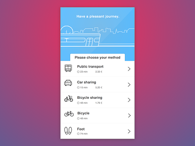 Transport App app clean identity ios minimal mobile mobility transport urban