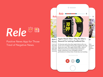 Rele News App app concept experience ios news news app no negative news positive rele ui user interface ux