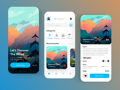 Tourism - Mobile App design ui ux