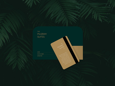 The Pilgram Suites brand identity branding clean gold graphic design greece green hotel key logo logotype minimal navarino