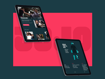 Dojo - tablet UI bold boxing branding fitness graphic design jui jitsu kickboxing logo mma ui ux web design