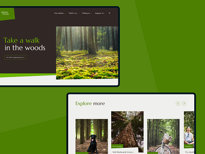 The Woads - tablet branding design forest nature ourdoors rural typography ui ux vector walking woodland