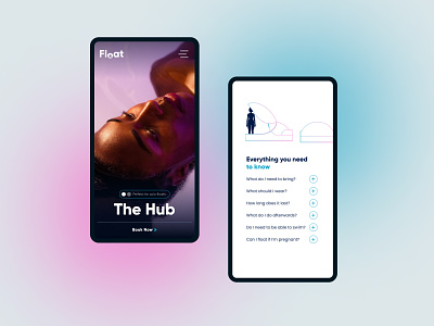 Float - UX/UI design for Mobile app branding business clean corporate float graphic design logo massage mindfulness relaxation retail typography ui ux vector website wellness white