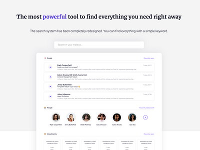 Search Tool Presentation - Landing page