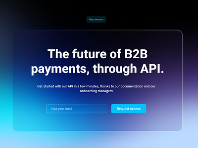 Glass effect for B2B payments website